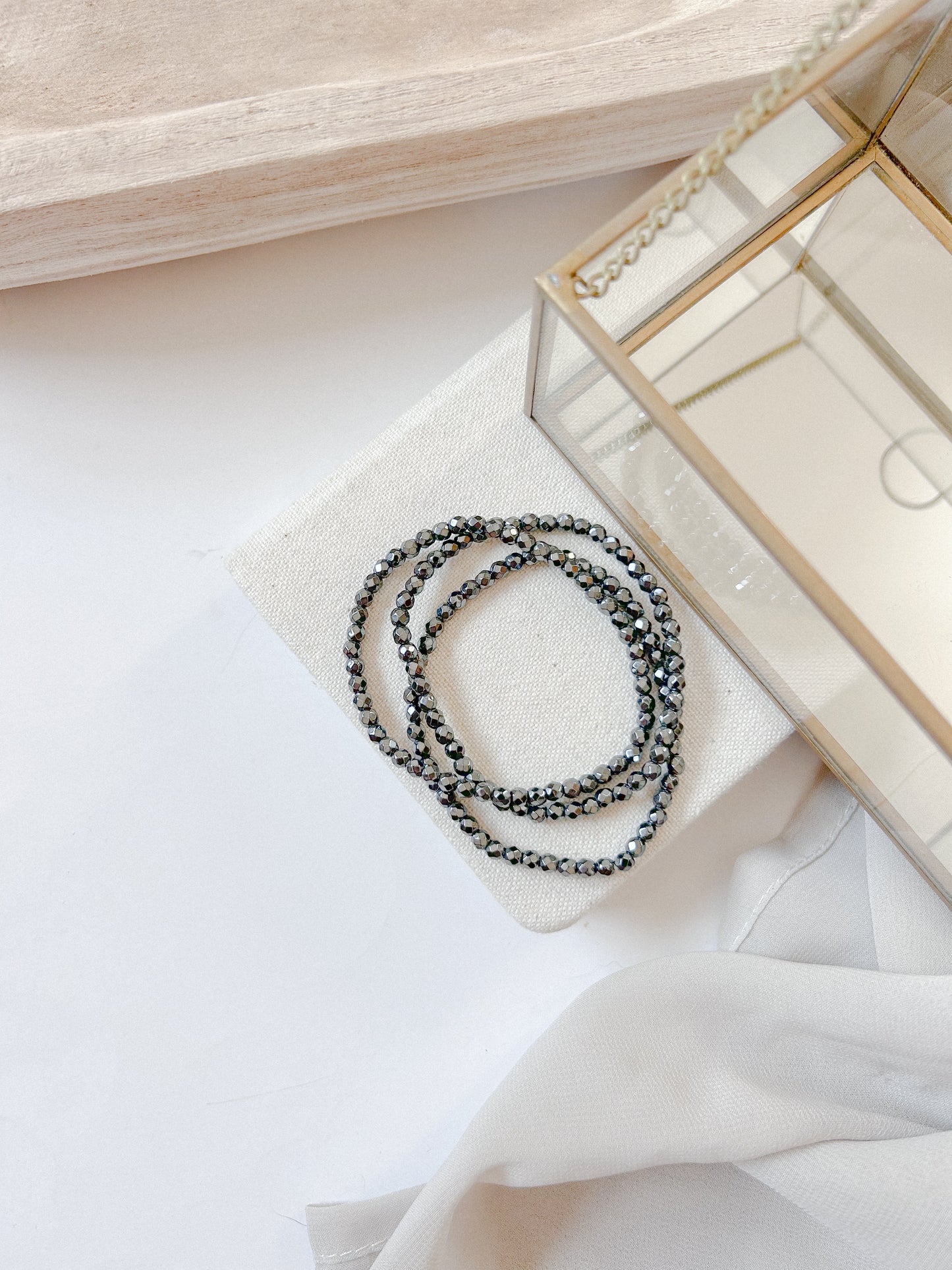 Pulseira Hematite Facetada