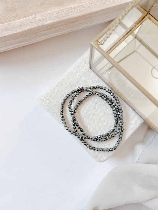 Pulseira Hematite Facetada