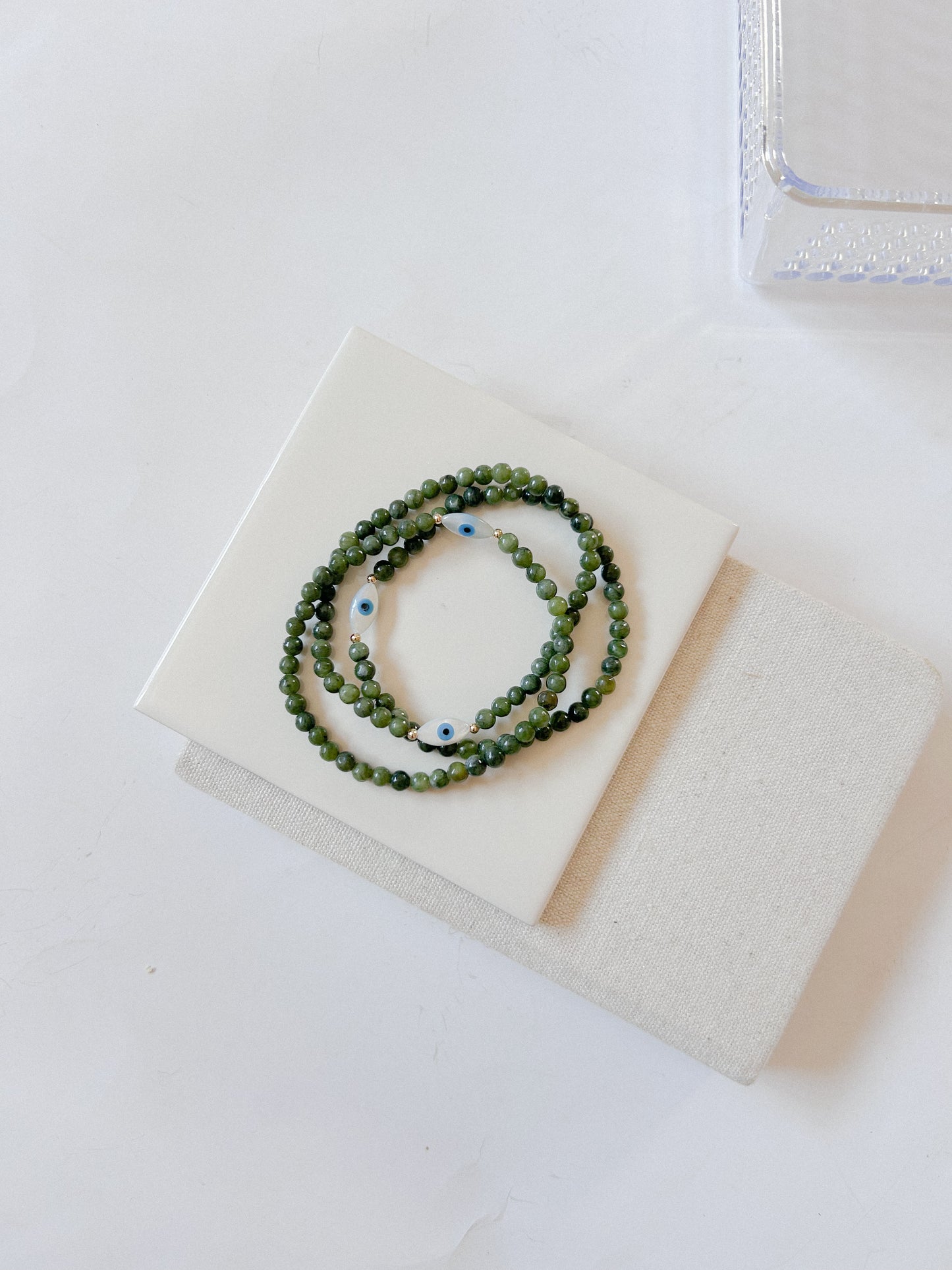 Pulseira Jade Verde C/ Olho Turco