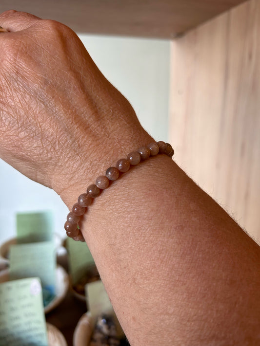 Pulseira Pedra da Lua Pêssego
