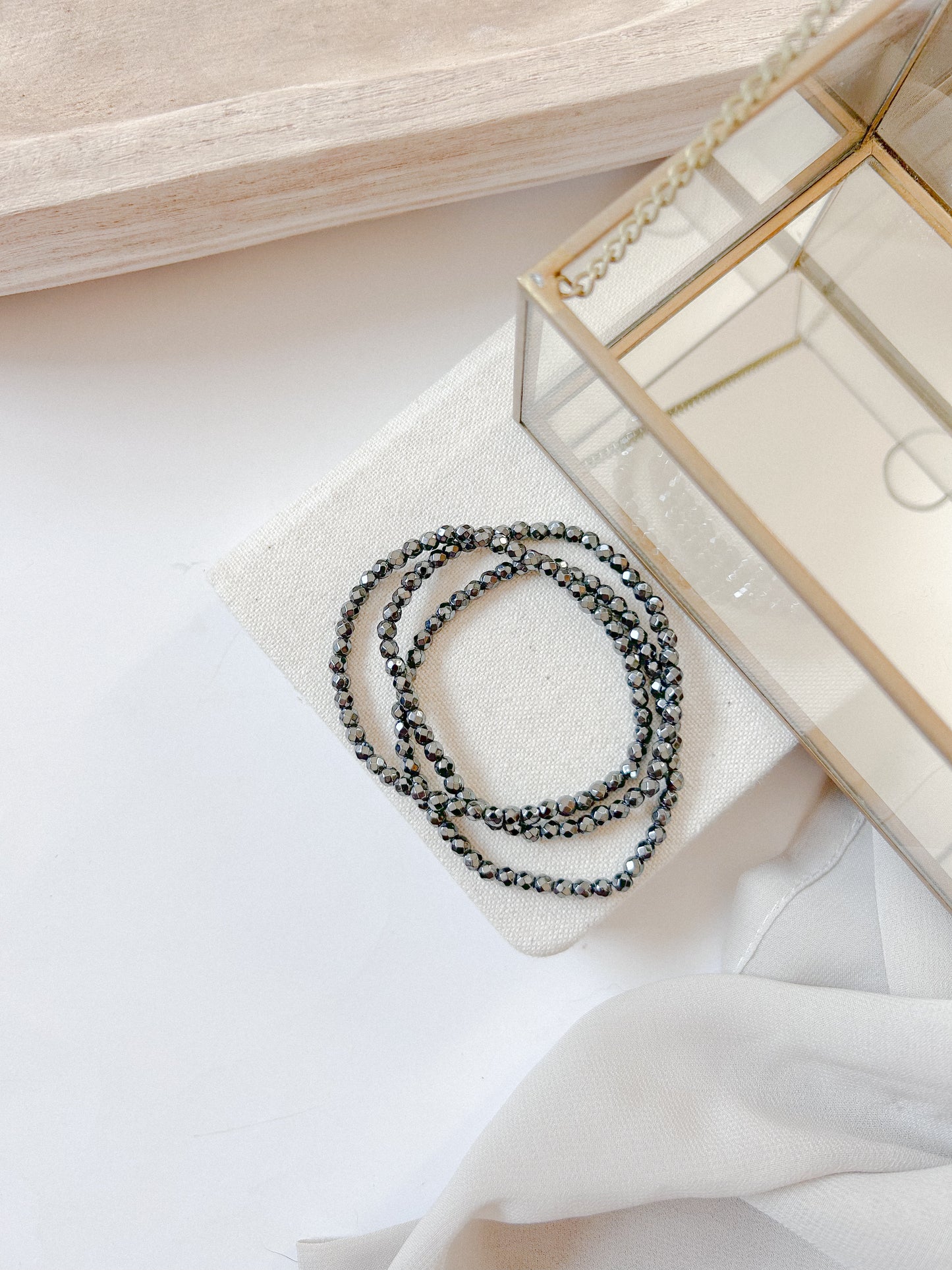 Pulseira Hematite Facetada